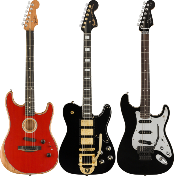 Fender Acoustasonic Stratocaster, Fender Parallel Universe Volume II Troublemaker Tele Custom Bigsby, Fender Tom Morello Stratocaster | Блог MusicMarket