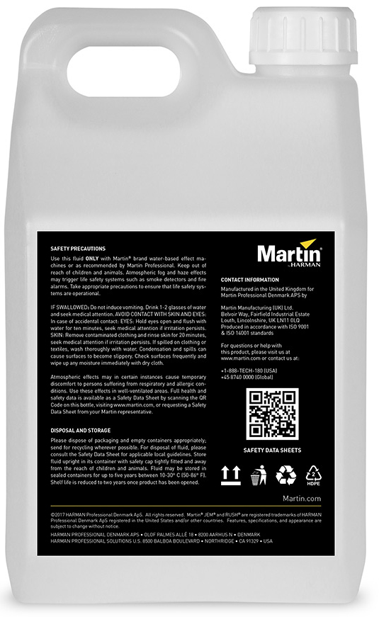 Fluids 2. Martin Jem Pro-Fog Fluid 2,5l. Martin Jem c-Plus Fluid 2.5 l. Martin 7500c-Plus Haze Fluid 5 l. Pro Haze Fluid Martin.