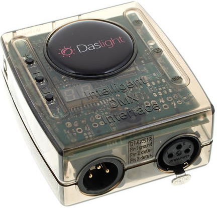 DASLIGHT DVC 4 GOLD - Мини USB-интерфейс, 1 DMX out+1DMX in/out, (USB кабель и CD) | ARVSound