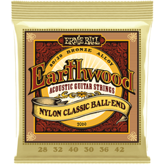 Струны для классической гитары Ernie Ball 2069 Earthwood Folk Nylon Clear & Gold Ball End