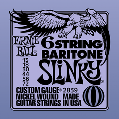 Струны для электрогитары баритон Ernie Ball 2839 Nickel Bass Baritone SS Slinky 6 13-72