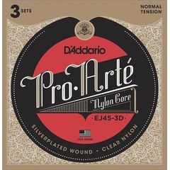 3 комплекта струн для классической гитары D’Addario EJ45-3D