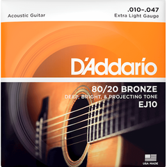 Струны для акустической гитары D'Addario EJ10 10-47