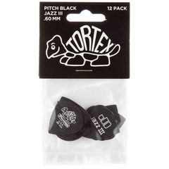 Набор медиаторов Dunlop 482P.60 Tortex Pitch Black Jazz III, Количество медиаторов: Набор
