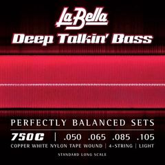 Струны для бас-гитары La Bella 750C Copper White Nylon