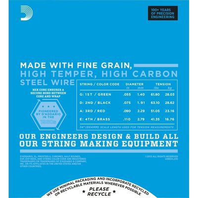 Струны для бас гитар D'Addario EXL230 55-110, изображение 3