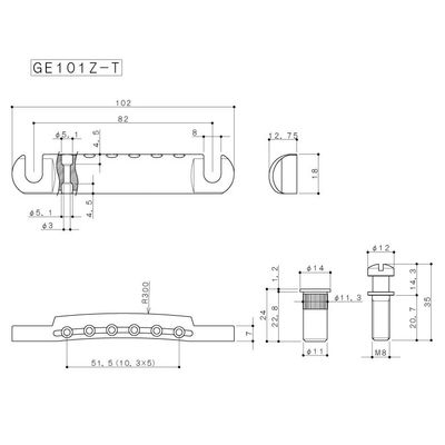 Струнодержатель Gotoh GE101Z-T CK, изображение 2