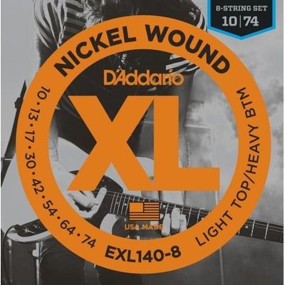 Струны для электрогитары D'Addario EXL140-8 10-74