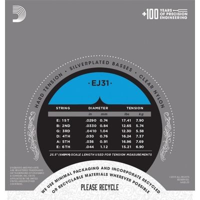 Струны для классической гитары D'Addario EJ31 29-44, изображение 2