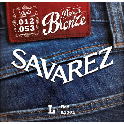 Струны для акустической гитары Savarez A130L Acoustic Bronze 12-53