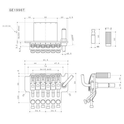 Бридж тремоло Gotoh GE1996T-CK, изображение 2
