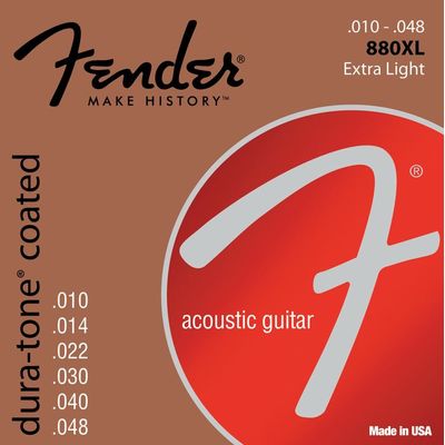 Струны для акустической гитары Fender 880XL 80/20 Dura-Tone Coated 10-48