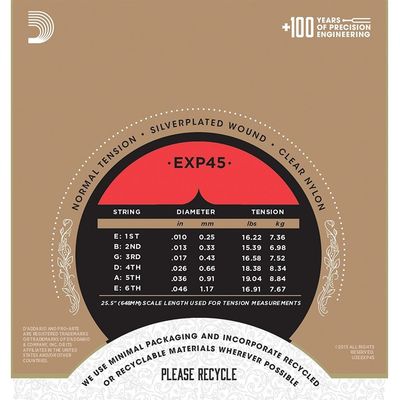 Струны для классической гитары D’Addario EXP45 Normal Tension, изображение 2