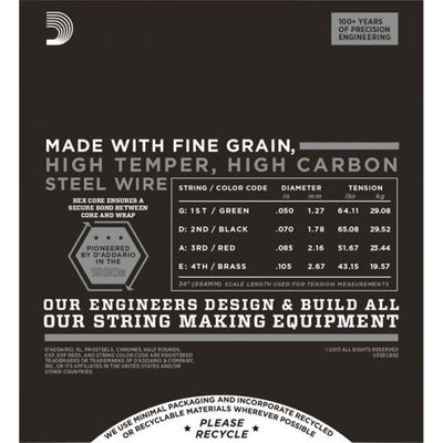 Струны для бас-гитары D’Addario ECB82 50-105, изображение 2