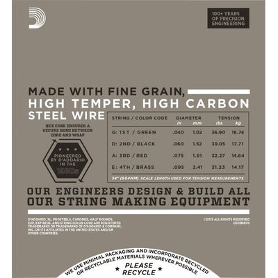 Струны для бас-гитары D’Addario ENR70 40-95, изображение 2