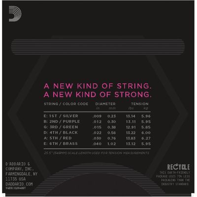 Струны для электрогитары D’Addario NYXL0940BT 9-40, изображение 2