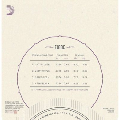 Струны для укулеле D’Addario EJ88C, изображение 2