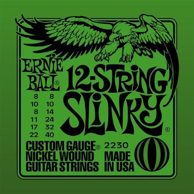 Струны для 12-струнной электрогитары Ernie Ball 2230 Nickel Slinky 12 8-40