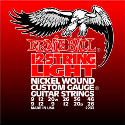 Струны для 12-струнной электрогитары Ernie Ball 2233 Nickel Light 12 9-46