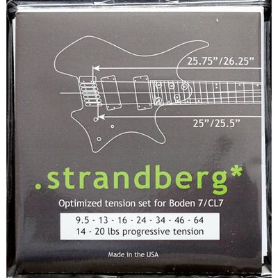 Набор из 5 комплектов струн для электрогитары Strandberg Optimized Tension Strings for Boden 7/CL7 (