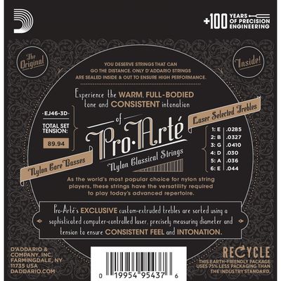 3 комплекта струн для классической гитары D’Addario EJ46-3D, изображение 2