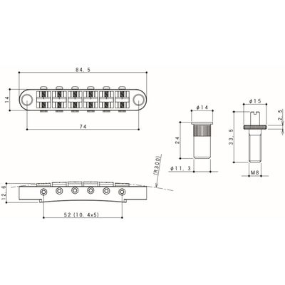 Бридж Gotoh GE-103B-T G, изображение 2