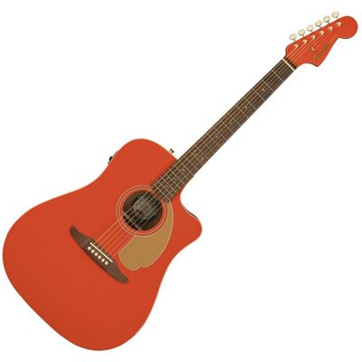Гитара электроакустическая Fender Limited Edition Redondo Player Fiesta Red Gold Hardware