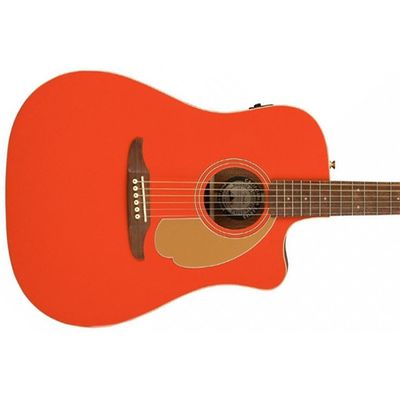Гитара электроакустическая Fender Limited Edition Redondo Player Fiesta Red Gold Hardware, изображение 3