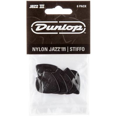 Набор медиаторов Dunlop 47P3S Black Stiffo Nylon Jazz III, Количество медиаторов: Набор