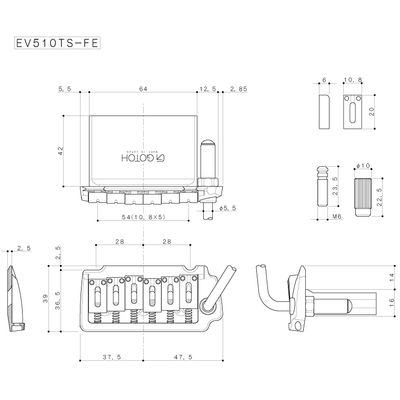 Бридж тремоло Gotoh EV510T-FE B, изображение 2
