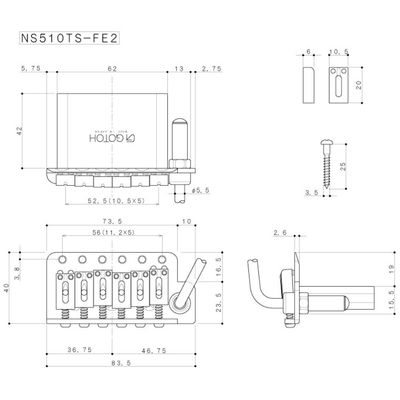 Бридж тремоло Gotoh NS510TS-FE2 B, изображение 2