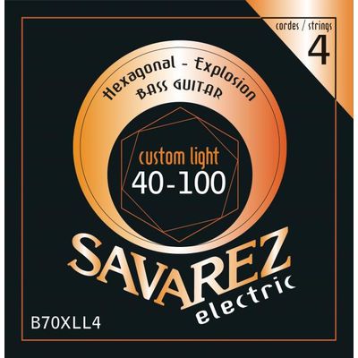 Струны для бас-гитары Savarez B70XLL4 Hexagonal Explosion 40-100