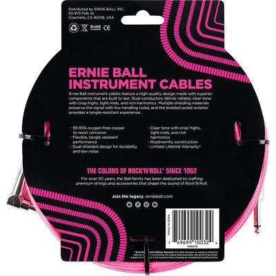 Кабель Ernie Ball P06078 Neon Pink, изображение 2