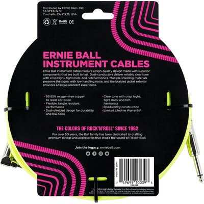 Кабель Ernie Ball P06085 Neon Yellow, изображение 2