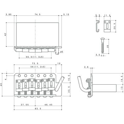 Бридж тремоло Gotoh GE101T-B, изображение 2