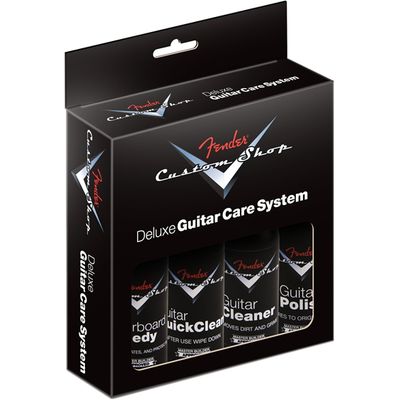 Набор средств по уходу за гитарой Fender Custom Shop Deluxe Guitar Care System 4 Pack Black, изображение 3