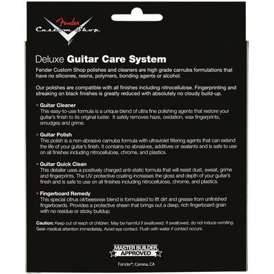 Набор средств по уходу за гитарой Fender Custom Shop Deluxe Guitar Care System 4 Pack Black, изображение 4