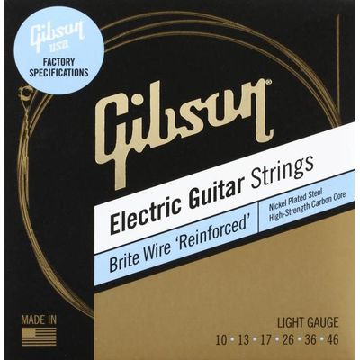Струны для электрогитары Gibson SEG-BWR10 Brite Wire Reinforced Light 10-46