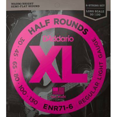 Струны для бас-гитары D'Addario ENR71-6 30-130