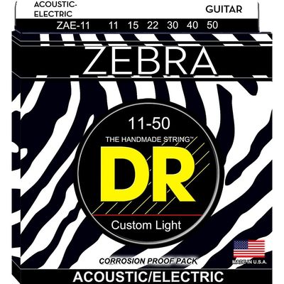 Струны для акустической гитары DR Zebra ZAE-11 11-50
