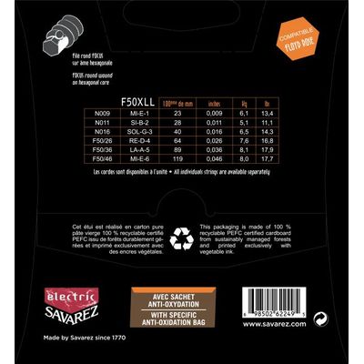 Струны для электрогитары Savarez F50XLL Focus 9-46, изображение 2