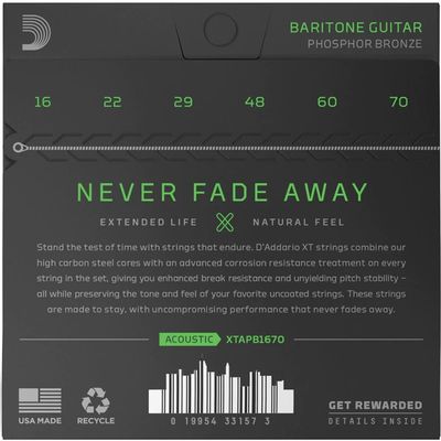 Струны для акустической гитары D'Addario XTAPB1670 16-70, изображение 2