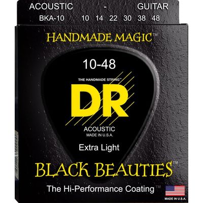 Струны для акустической гитары DR Black Beauties BKA-10 10-48