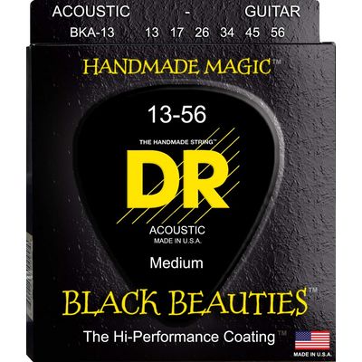 Струны для акустической гитары DR Black Beauties BKA-13 13-56