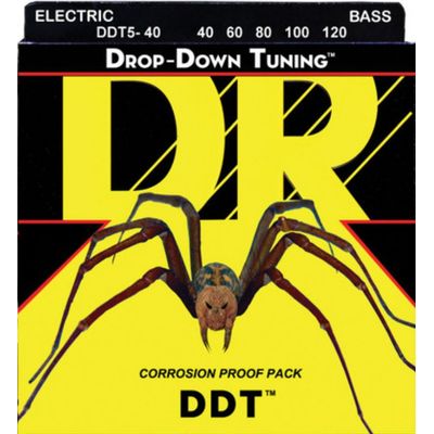 Струны для бас-гитары DR Drop-Down Tuning DDT5-40 40-120