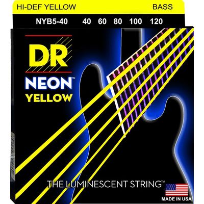 Струны для бас-гитары DR Neon NYB5-40 40-120