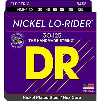 Струны для бас-гитары DR Nickel Lo-Rider NMH6-30 30-125