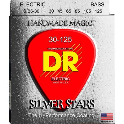 Струны для бас-гитары DR Silver Stars SIB6-30 30-125
