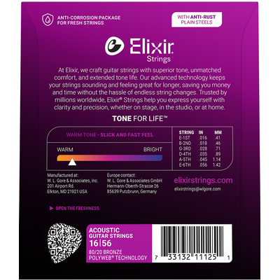 Струны для резонаторной гитары Elixir 11125 16-56, изображение 2