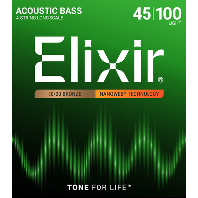 Струны для акустической бас-гитары Elixir 14502 45-100 4-Strings